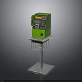 Green Self Service Electronic Appliance With LCD Screen Control Panel And Basket Stand