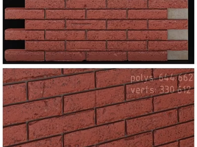 Textured Red Brick Wall Design With Classic Pattern And Surface Texture 3d model