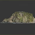 Realistic Garden Landscape Model With Natural Terrain Green Vegetation And Rock Formations