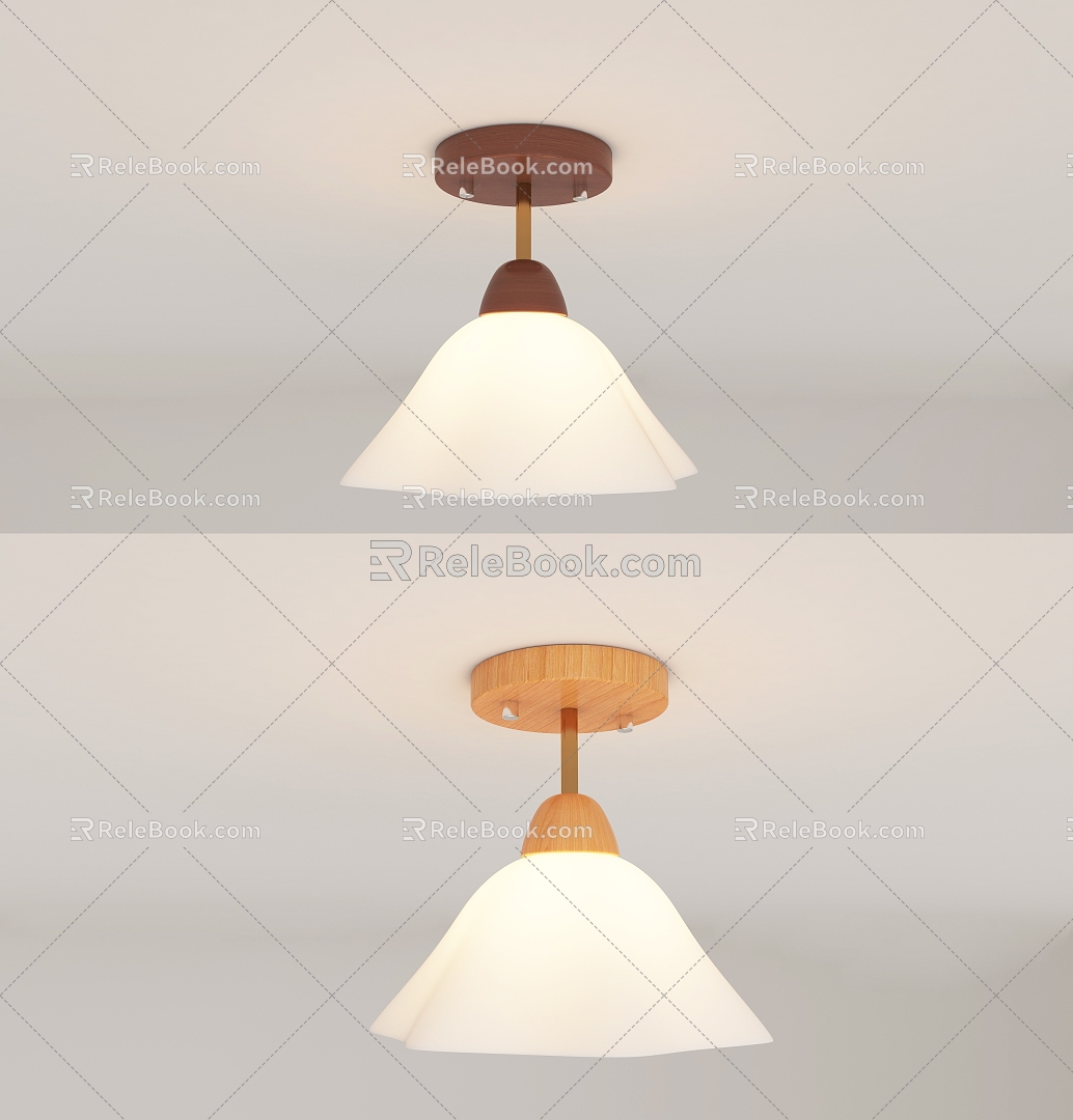 Middle style aisle ceiling lamp 3d model