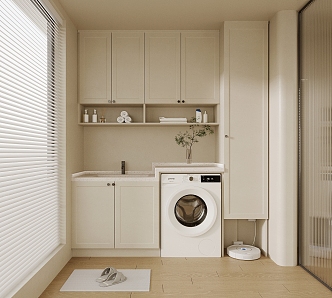 Modern Washing Machine Cabinet Balcony Washing Machine Cabinet 3d model