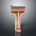 Classical Decorative Column Architectural Design With Ornate Capital And Curved Arched Details