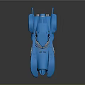 Futuristic Blue Bat Like Wings Car With Shiny Exterior And Red Tinted Windows