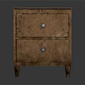 Natural Wood Entryway Side Cabinet With Two Drawers Metal Handles And Legged Design