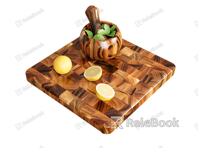 Cookware Chopping Board to Garlic Pot Lemon Fruit Mint model