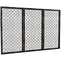 Decorative Three Panel Room Divider With Intricate Lattice Pattern For Home Decoration 3d model