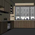 Modern Kitchen Interior Design With Wooden Cabinets White Countertops Dark Flooring And Stainless Steel Appliances