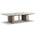 Modern Dining Table Set With Marble Top And Geometric Metal Legs Design