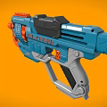 Blue and Orange Commander Slitex Toy Gun With Triple Barrel Ergonomic Grip