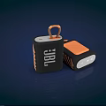 JBL Portable Speakers with Black and Orange Design and Carabiner Loop for Outdoor Use