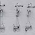 Modern Chrome Wall Mounted Shower System With Rainfall Head Handheld Sprayer And Control Valve 3d model