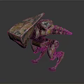Rusty Mechanical Creature Character With Armored Shell And Multi Legs Design