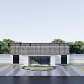 Modern gate atmospheric entrance gate tower square 3d model