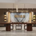 Modern Office Interior With Wooden Wall Panel Large Conference Table And Green Plants Hanging Lights