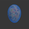 Colorful Painted Decorative Egg With NL TIGERS Textured Surface Art
