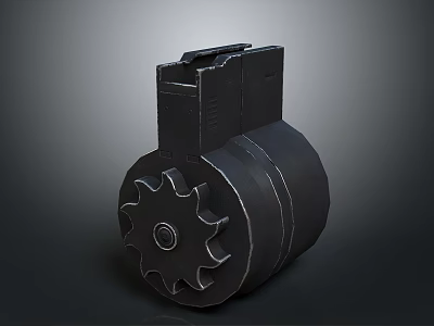 Industrial Style Black Metal Display Shelf With Gear Design For Retail Stores 3d model