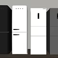 Stylish Modern Refrigerators in Multiple Colors for Home Kitchen Use 3d model