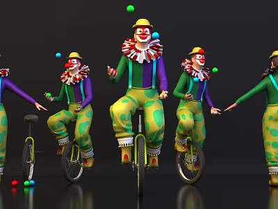 Modern man clown character 3d model Modern man clown character 3d model