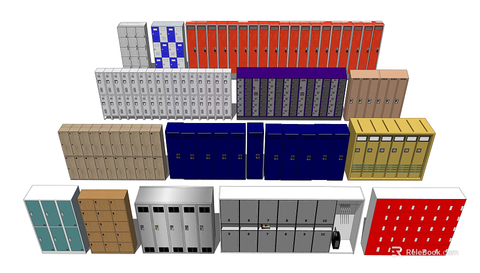 Various Colors And Different Styles Of Storage Cabinets For Home And Office Use 3d model 