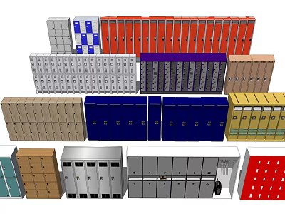Various Colors And Different Styles Of Storage Cabinets For Home And Office Use 3d model