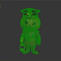 Halloween Themed Pumpkin Figure In Military Uniform With Cap And Lantern
