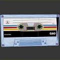 Vintage Audio Cassette With National Radio G60 And Colorful Stripes