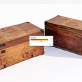 Pair Of Vintage Wooden Trunks With Metal Hardware And Distressed Finish