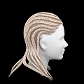 Game and Movie Character With Intricate Golden Braided Hairstyle Design