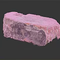 Natural Wood Stone Piece With Red Gray Black Rough Natural Texture On Reflective Surface