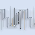 Different Types of Metal Pipes and Fittings Including Elbow and Straight Components