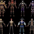 Game Movie Character Costume Designs With Various Armor And Outfit Styles