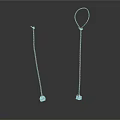 Pair of Brown Slender Decorative Objects With Base and Loop Top Design