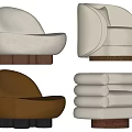 Quiet and Ancient Style Single Sofa 3d model