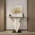 Modern Console Table With Artwork Vase Dried Plants And Camera Decor 3d model