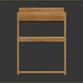 Wooden Leisure Chair with Modern Minimalist Design Square Armrests and Slatted Seat