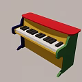 Colorful Kids Toy Piano Musical Instrument With Painted Vibrant Design And Black White Keys