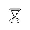 Modern Round Side Table With Gray Top And Black Metal Frame Design 3d model