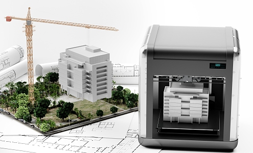 Modern printer printing 3d model