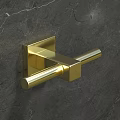 Golden Modern Door Handle Mounted On Gray Marble Texture Wall 3d model