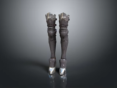 Stylish Black Boots With Metallic Accents And Modern Design For Daily Living Use 3d model