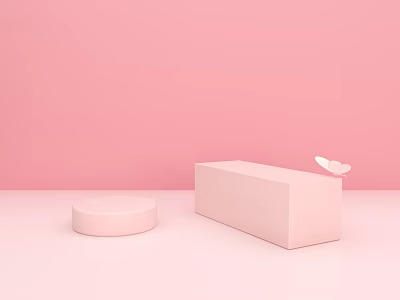 Modern booth pink e-commerce 3d model