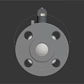Industrial Metal Ball Valve With Blue Handle And Flange Connection