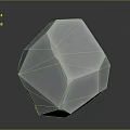 Transparent Crystal Like Geometric Polyhedron With Smooth Facets And Reflective Base