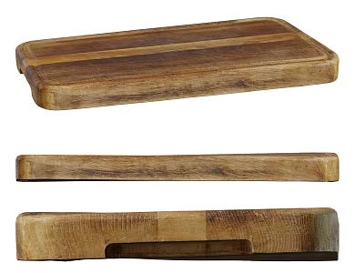 Durable Wooden Cutting Boards For Kitchen With Natural Grain And Groove Design 3d model