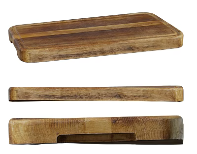 Durable Wooden Cutting Boards For Kitchen With Natural Grain And Groove Design 3d model
