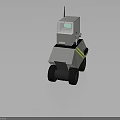 Mobile Robot Equipment With Antenna Transparent Top Yellow Reflective Stripes And Wheels