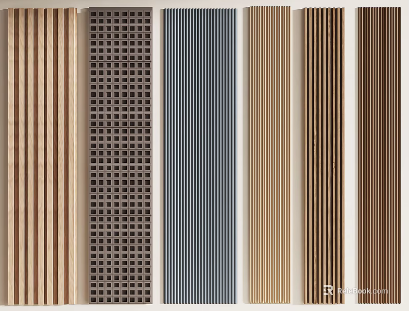 Various Wall Paneling Styles with Different Textures and Patterns for Home Decor 3d model 
