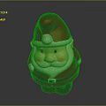 Cartoon Style Santa Claus Sculpture With Red Hat And White Beard