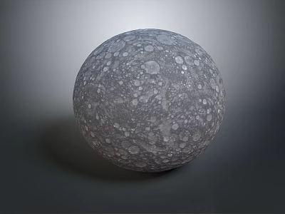 Gray Sphere Featuring Cratered Surface And Detailed Textured Appearance On Neutral Background 3d model