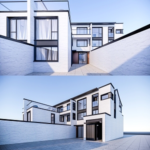 Modern Double Villa 3d model